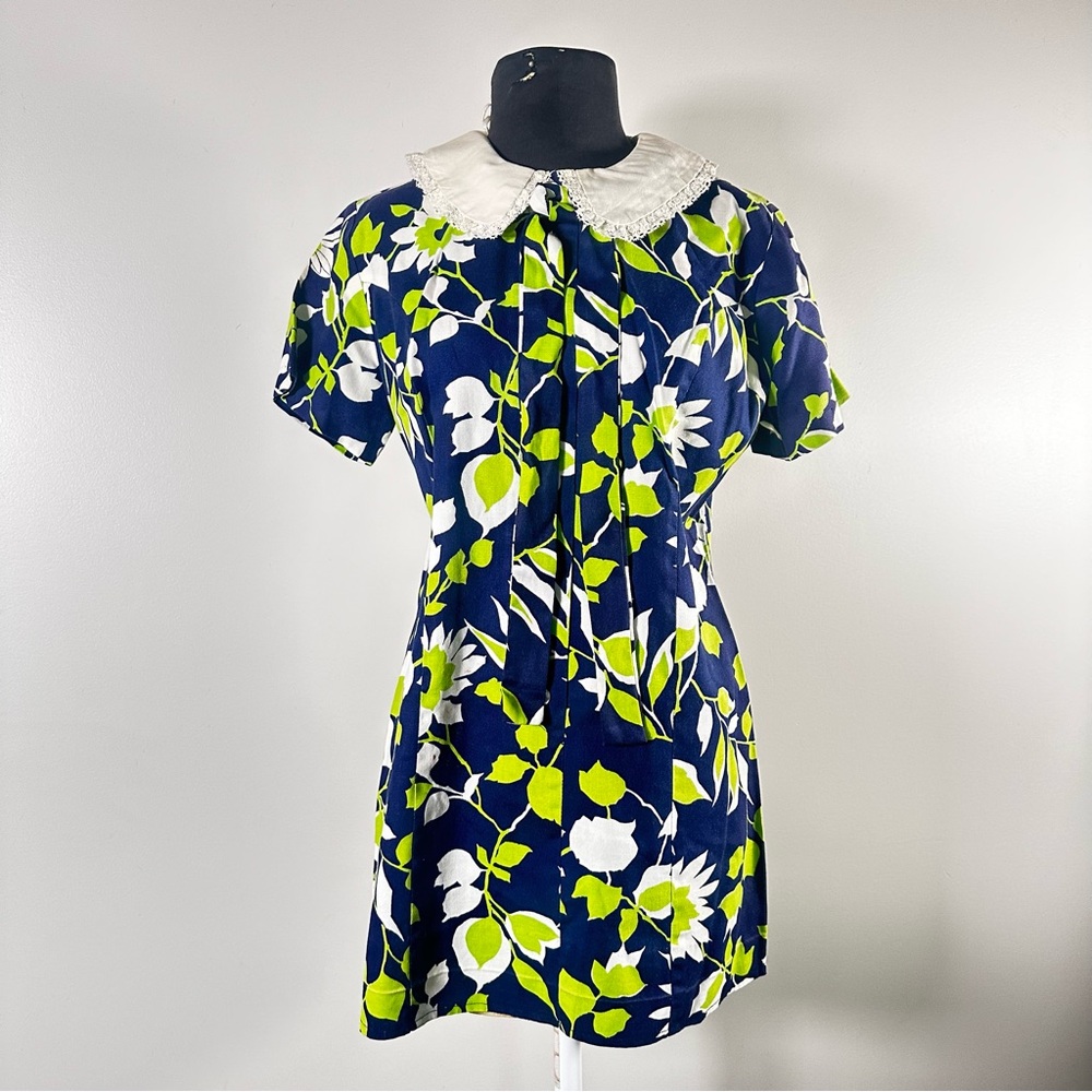 Vintage Mini Dress 1960s Hawaiian print